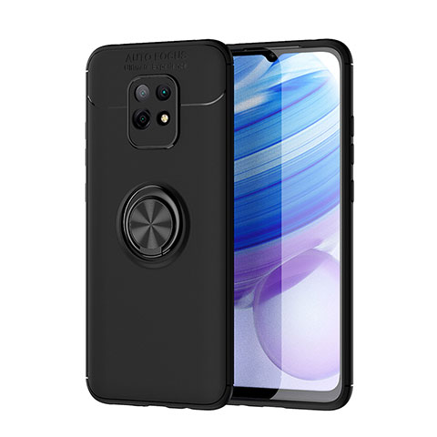 Coque Ultra Fine Silicone Souple Housse Etui avec Support Bague Anneau Aimante Magnetique SD1 pour Xiaomi Redmi 10X Pro 5G Noir