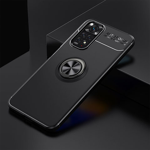 Coque Ultra Fine Silicone Souple Housse Etui avec Support Bague Anneau Aimante Magnetique SD1 pour Xiaomi Redmi Note 11 4G (2022) Noir