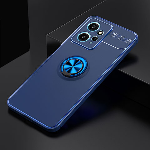 Coque Ultra Fine Silicone Souple Housse Etui avec Support Bague Anneau Aimante Magnetique SD1 pour Xiaomi Redmi Note 12 4G Bleu