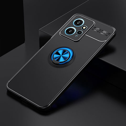 Coque Ultra Fine Silicone Souple Housse Etui avec Support Bague Anneau Aimante Magnetique SD1 pour Xiaomi Redmi Note 12 4G Bleu et Noir