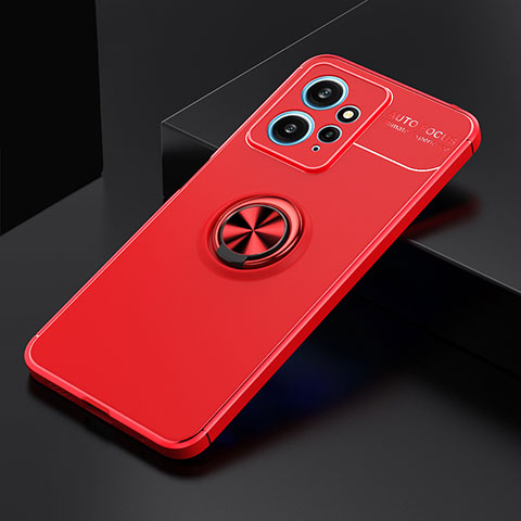 Coque Ultra Fine Silicone Souple Housse Etui avec Support Bague Anneau Aimante Magnetique SD1 pour Xiaomi Redmi Note 12 4G Rouge