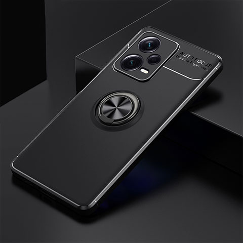 Coque Ultra Fine Silicone Souple Housse Etui avec Support Bague Anneau Aimante Magnetique SD1 pour Xiaomi Redmi Note 12 Pro+ Plus 5G Noir