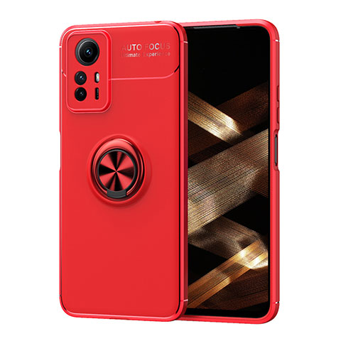 Coque Ultra Fine Silicone Souple Housse Etui avec Support Bague Anneau Aimante Magnetique SD1 pour Xiaomi Redmi Note 12S Rouge