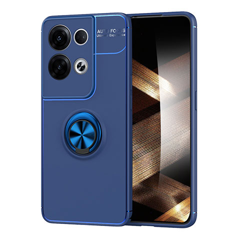 Coque Ultra Fine Silicone Souple Housse Etui avec Support Bague Anneau Aimante Magnetique SD1 pour Xiaomi Redmi Note 13 5G Bleu