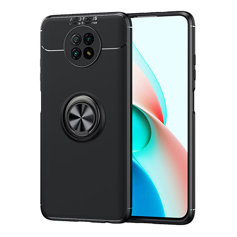 Coque Ultra Fine Silicone Souple Housse Etui avec Support Bague Anneau Aimante Magnetique SD1 pour Xiaomi Redmi Note 9T 5G Noir