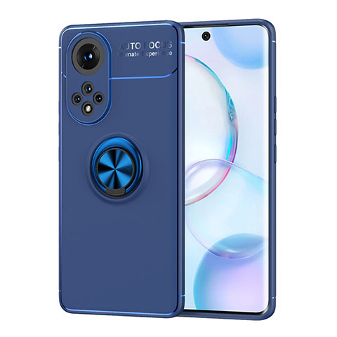 Coque Ultra Fine Silicone Souple Housse Etui avec Support Bague Anneau Aimante Magnetique SD2 pour Huawei Nova 9 Bleu