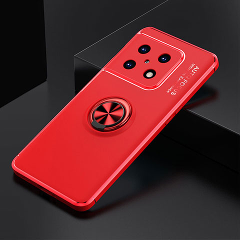 Coque Ultra Fine Silicone Souple Housse Etui avec Support Bague Anneau Aimante Magnetique SD2 pour OnePlus 10 Pro 5G Rouge