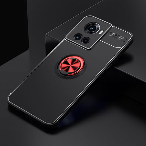 Coque Ultra Fine Silicone Souple Housse Etui avec Support Bague Anneau Aimante Magnetique SD2 pour OnePlus Ace 5G Rouge et Noir