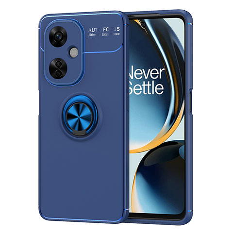 Coque Ultra Fine Silicone Souple Housse Etui avec Support Bague Anneau Aimante Magnetique SD2 pour OnePlus Nord N30 5G Bleu