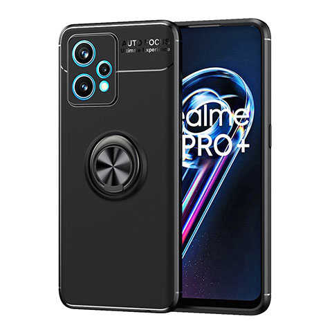 Coque Ultra Fine Silicone Souple Housse Etui avec Support Bague Anneau Aimante Magnetique SD2 pour Realme 9 Pro+ Plus 5G Noir