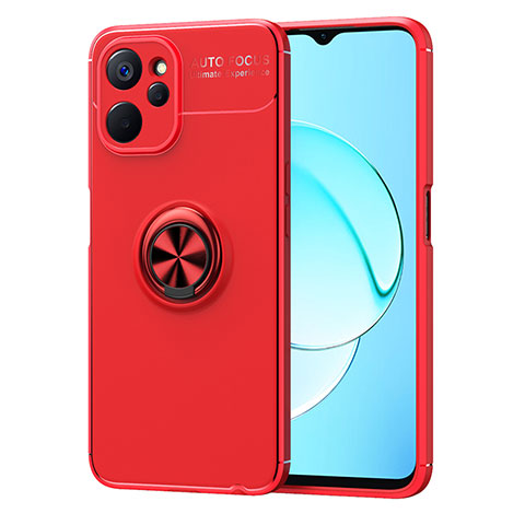 Coque Ultra Fine Silicone Souple Housse Etui avec Support Bague Anneau Aimante Magnetique SD2 pour Realme 9i 5G Rouge