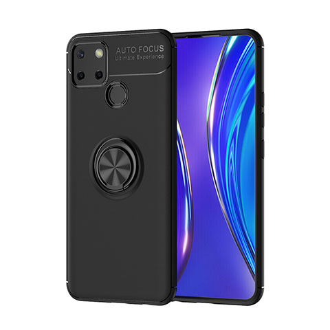 Coque Ultra Fine Silicone Souple Housse Etui avec Support Bague Anneau Aimante Magnetique SD2 pour Realme Narzo 30A Noir