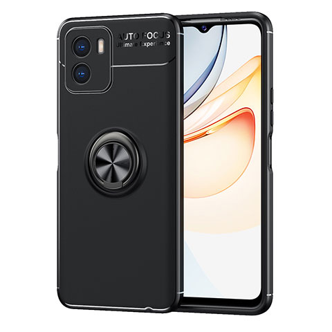 Coque Ultra Fine Silicone Souple Housse Etui avec Support Bague Anneau Aimante Magnetique SD2 pour Vivo Y10 Noir