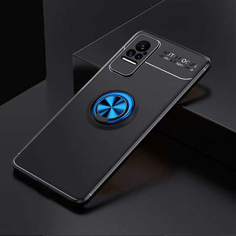 Coque Ultra Fine Silicone Souple Housse Etui avec Support Bague Anneau Aimante Magnetique SD2 pour Xiaomi Civi 1S 5G Bleu et Noir