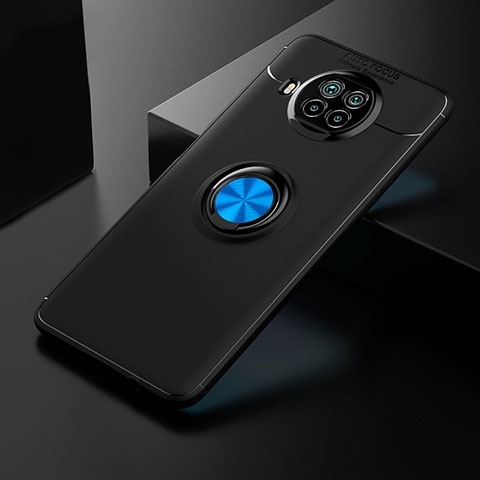 Coque Ultra Fine Silicone Souple Housse Etui avec Support Bague Anneau Aimante Magnetique SD2 pour Xiaomi Mi 10i 5G Bleu et Noir