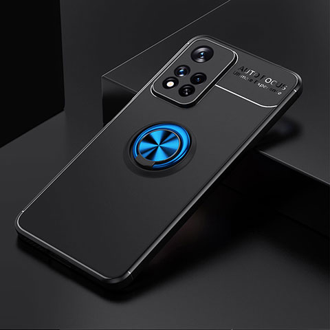 Coque Ultra Fine Silicone Souple Housse Etui avec Support Bague Anneau Aimante Magnetique SD2 pour Xiaomi Mi 11i 5G (2022) Bleu et Noir