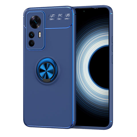 Coque Ultra Fine Silicone Souple Housse Etui avec Support Bague Anneau Aimante Magnetique SD2 pour Xiaomi Mi 12T Pro 5G Bleu