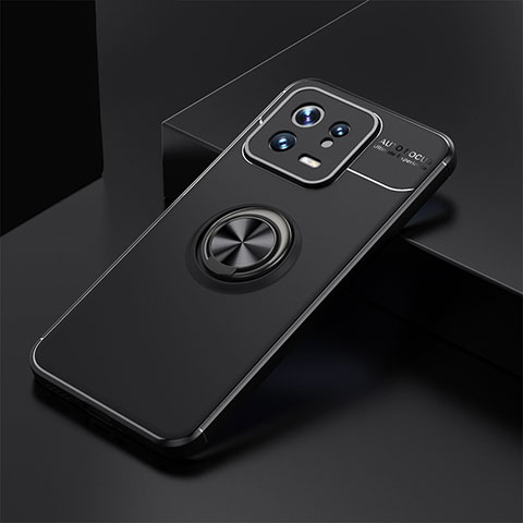 Coque Ultra Fine Silicone Souple Housse Etui avec Support Bague Anneau Aimante Magnetique SD2 pour Xiaomi Mi 13 5G Noir