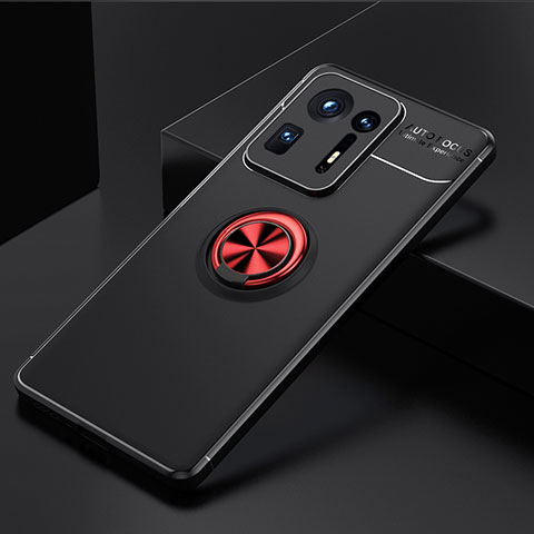 Coque Ultra Fine Silicone Souple Housse Etui avec Support Bague Anneau Aimante Magnetique SD2 pour Xiaomi Mi Mix 4 5G Rouge et Noir