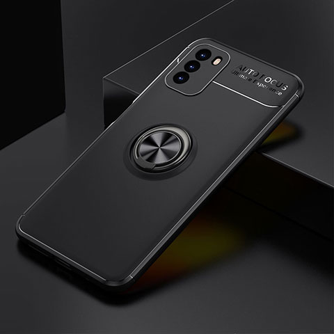 Coque Ultra Fine Silicone Souple Housse Etui avec Support Bague Anneau Aimante Magnetique SD2 pour Xiaomi Poco M3 Noir