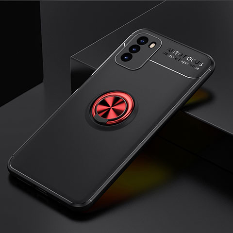 Coque Ultra Fine Silicone Souple Housse Etui avec Support Bague Anneau Aimante Magnetique SD2 pour Xiaomi Poco M3 Rouge et Noir