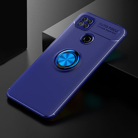 Coque Ultra Fine Silicone Souple Housse Etui avec Support Bague Anneau Aimante Magnetique SD2 pour Xiaomi Redmi 10A 4G Bleu