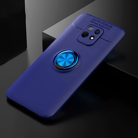 Coque Ultra Fine Silicone Souple Housse Etui avec Support Bague Anneau Aimante Magnetique SD2 pour Xiaomi Redmi 10X Pro 5G Bleu