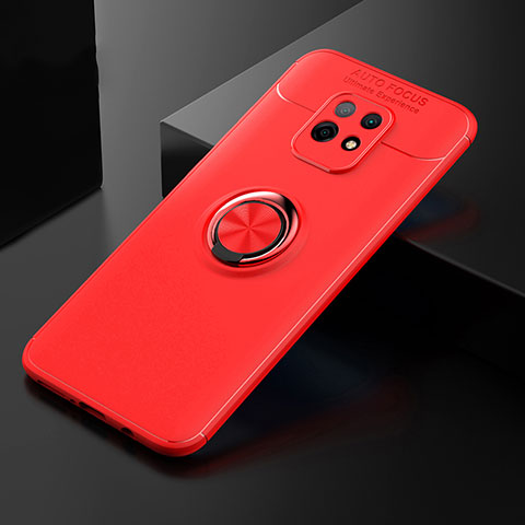 Coque Ultra Fine Silicone Souple Housse Etui avec Support Bague Anneau Aimante Magnetique SD2 pour Xiaomi Redmi 10X Pro 5G Rouge