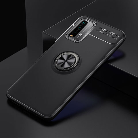 Coque Ultra Fine Silicone Souple Housse Etui avec Support Bague Anneau Aimante Magnetique SD2 pour Xiaomi Redmi 9 Power Noir