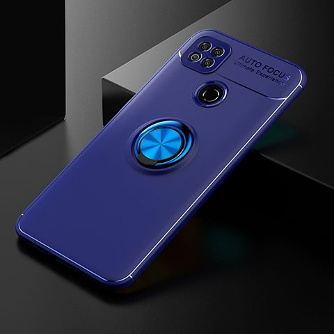 Coque Ultra Fine Silicone Souple Housse Etui avec Support Bague Anneau Aimante Magnetique SD2 pour Xiaomi Redmi 9C Bleu