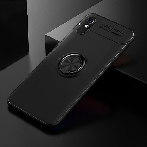 Coque Ultra Fine Silicone Souple Housse Etui avec Support Bague Anneau Aimante Magnetique SD2 pour Xiaomi Redmi 9i Noir