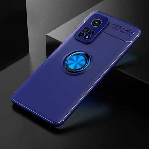 Coque Ultra Fine Silicone Souple Housse Etui avec Support Bague Anneau Aimante Magnetique SD2 pour Xiaomi Redmi K30S 5G Bleu