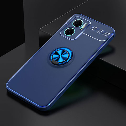 Coque Ultra Fine Silicone Souple Housse Etui avec Support Bague Anneau Aimante Magnetique SD2 pour Xiaomi Redmi Note 11E 5G Bleu