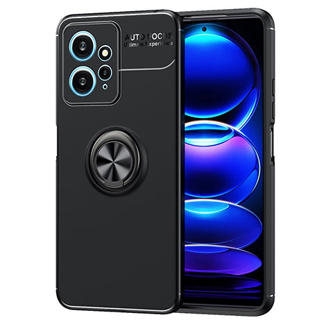 Coque Ultra Fine Silicone Souple Housse Etui avec Support Bague Anneau Aimante Magnetique SD2 pour Xiaomi Redmi Note 12 4G Noir