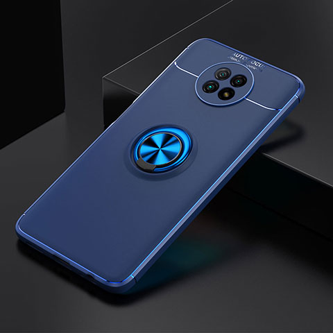 Coque Ultra Fine Silicone Souple Housse Etui avec Support Bague Anneau Aimante Magnetique SD2 pour Xiaomi Redmi Note 9 5G Bleu