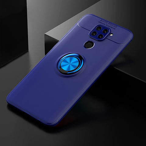 Coque Ultra Fine Silicone Souple Housse Etui avec Support Bague Anneau Aimante Magnetique SD2 pour Xiaomi Redmi Note 9 Bleu