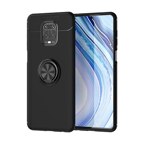 Coque Ultra Fine Silicone Souple Housse Etui avec Support Bague Anneau Aimante Magnetique SD2 pour Xiaomi Redmi Note 9 Pro Max Noir