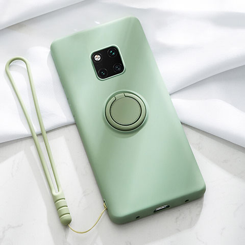 Coque Ultra Fine Silicone Souple Housse Etui avec Support Bague Anneau Aimante Magnetique T01 pour Huawei Mate 20 Pro Vert