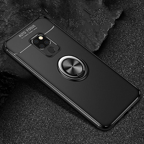 Coque Ultra Fine Silicone Souple Housse Etui avec Support Bague Anneau Aimante Magnetique T01 pour Huawei Mate 20 X 5G Noir