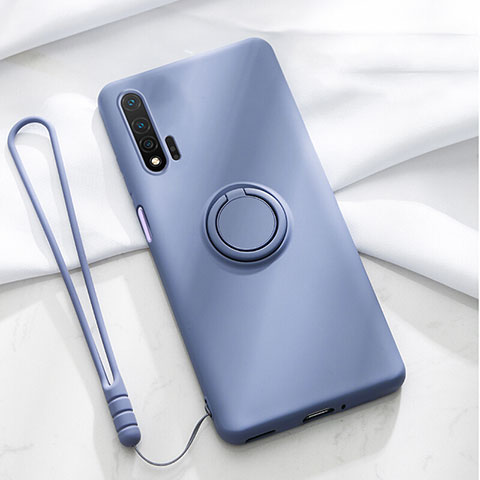 Coque Ultra Fine Silicone Souple Housse Etui avec Support Bague Anneau Aimante Magnetique T01 pour Huawei Nova 6 5G Violet