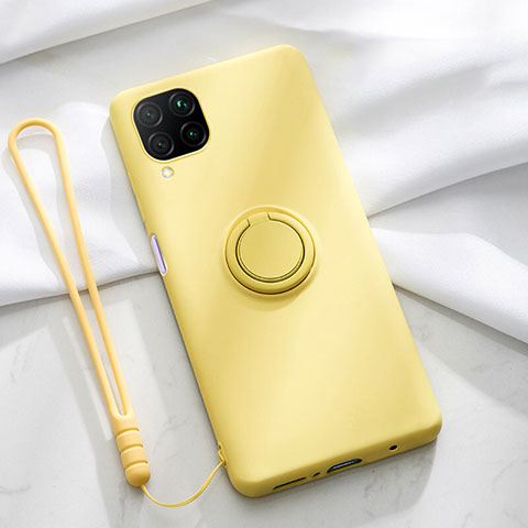 Coque Ultra Fine Silicone Souple Housse Etui avec Support Bague Anneau Aimante Magnetique T01 pour Huawei Nova 7i Jaune