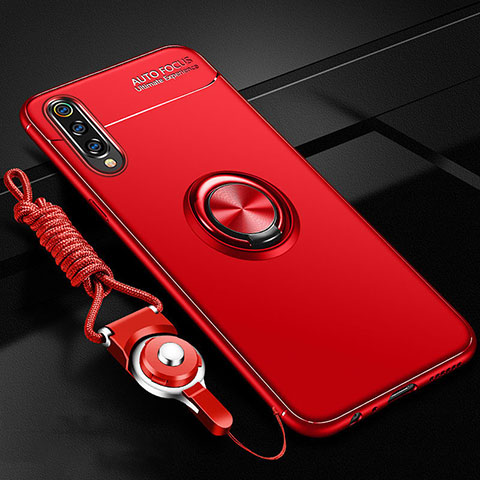 Coque Ultra Fine Silicone Souple Housse Etui avec Support Bague Anneau Aimante Magnetique T01 pour Samsung Galaxy A70 Rouge