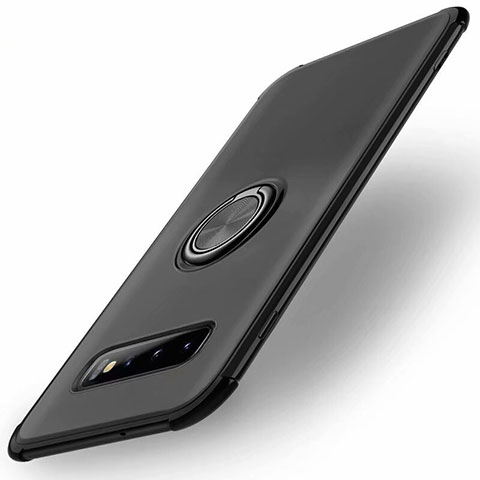 Coque Ultra Fine Silicone Souple Housse Etui avec Support Bague Anneau Aimante Magnetique T01 pour Samsung Galaxy S10 5G Noir