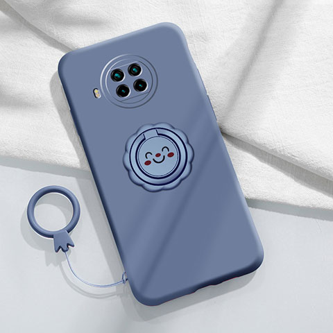 Coque Ultra Fine Silicone Souple Housse Etui avec Support Bague Anneau Aimante Magnetique T01 pour Xiaomi Mi 10i 5G Gris Lavende