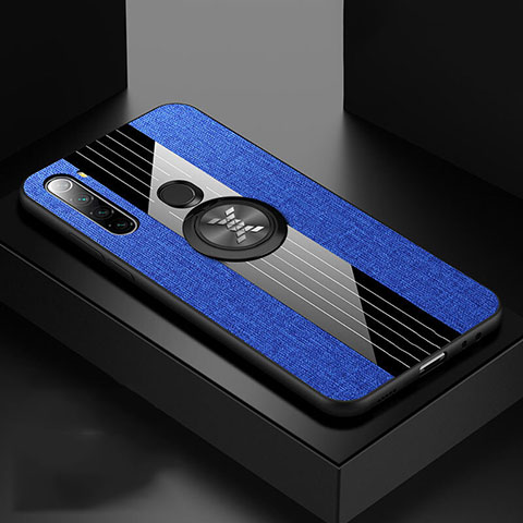 Coque Ultra Fine Silicone Souple Housse Etui avec Support Bague Anneau Aimante Magnetique T01 pour Xiaomi Redmi Note 8T Bleu