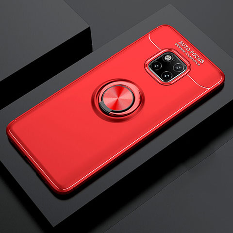 Coque Ultra Fine Silicone Souple Housse Etui avec Support Bague Anneau Aimante Magnetique T02 pour Huawei Mate 20 Pro Rouge