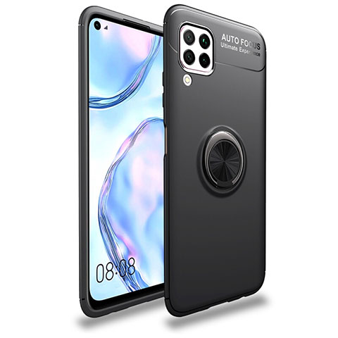 Coque Ultra Fine Silicone Souple Housse Etui avec Support Bague Anneau Aimante Magnetique T02 pour Huawei Nova 7i Noir