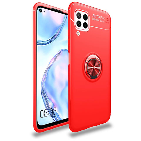 Coque Ultra Fine Silicone Souple Housse Etui avec Support Bague Anneau Aimante Magnetique T02 pour Huawei Nova 7i Rouge