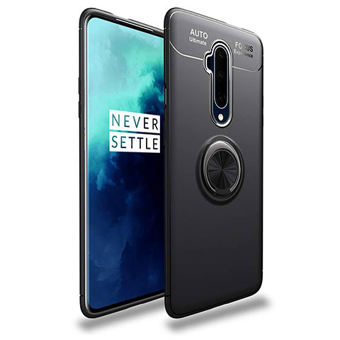 Coque Ultra Fine Silicone Souple Housse Etui avec Support Bague Anneau Aimante Magnetique T02 pour OnePlus 7T Pro Noir