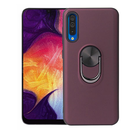 Coque Ultra Fine Silicone Souple Housse Etui avec Support Bague Anneau Aimante Magnetique T02 pour Samsung Galaxy A70 Marron